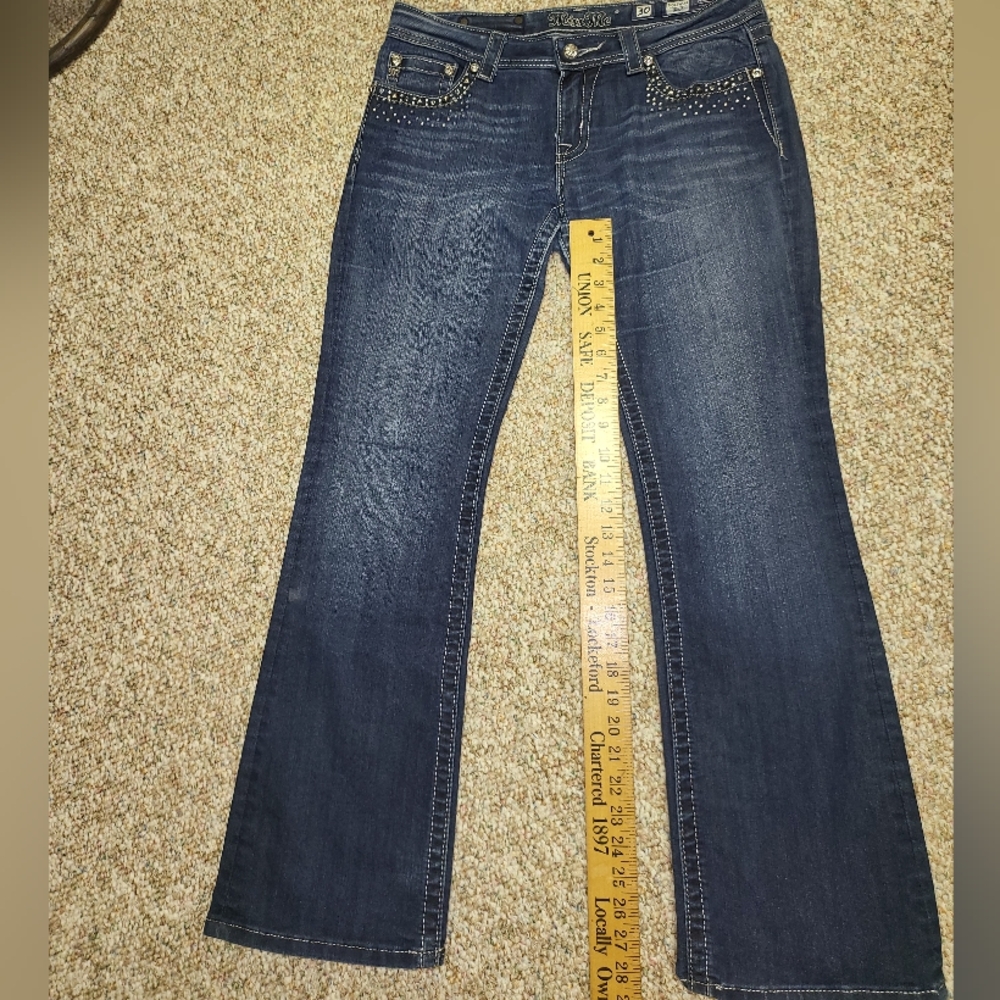 New Miss Me Bootcut denim Jeans Bling Pockets Size 30 NWOT - Picture 9 of 17
